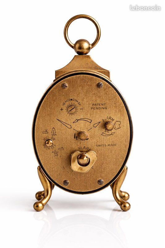 Réveil Vintage 8 Jours – Mécanique, Laiton, Années 1960, Bon état