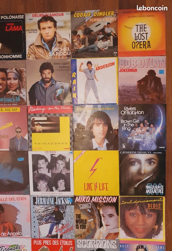 Vinyle 45 tours, Sting, Collins, Goldman, Dion, Queen, Sandra, Stones (image 3)