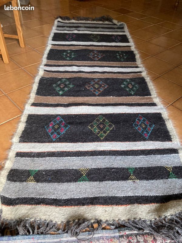 Long Kilim berbère artisanal en poil de chèvre (image 2)