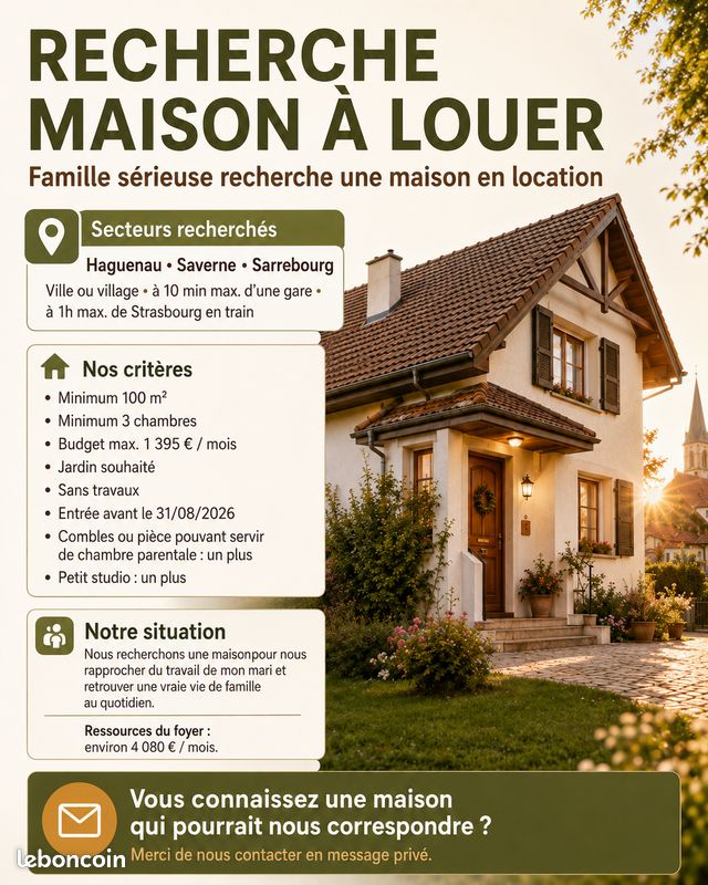 Maison 6 pièces 100 m² · à Haguenau · 100 m² · 1 395 €