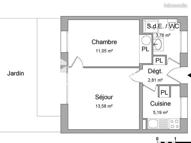 Appartement 2 pièces 36 m² (image 2)