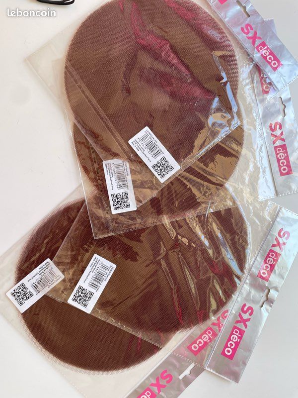 4 paquets de 10 Tulles marron pour dragées (image 1)