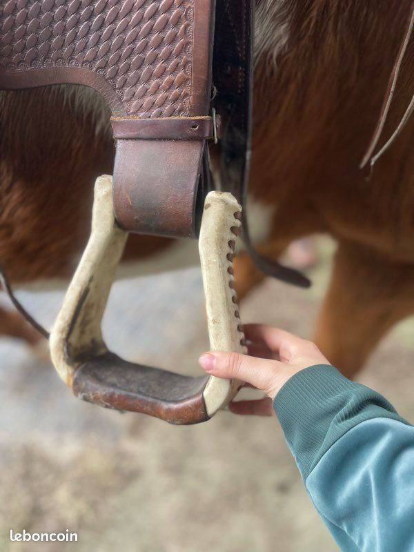 Selle Western Haut De Gamme Fait Main 16 Pouces – Équitation Plaisir/show – Cuir Marron