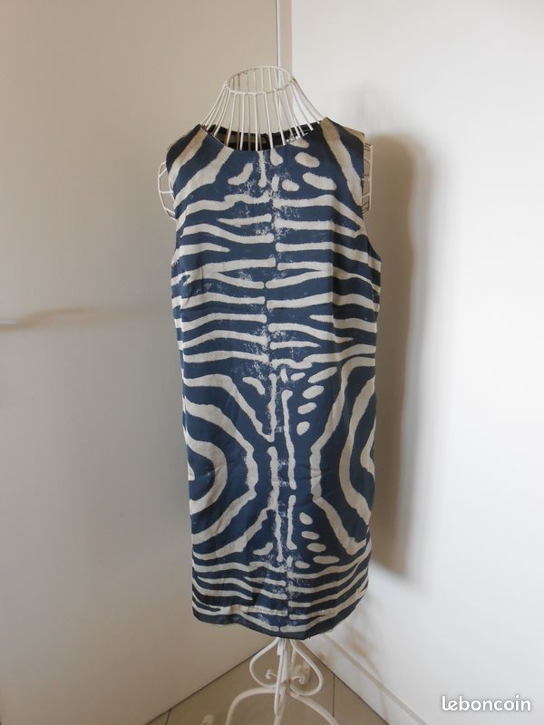 Robe d'été bleu et blanche Sinéquanone T 40 (image 2)