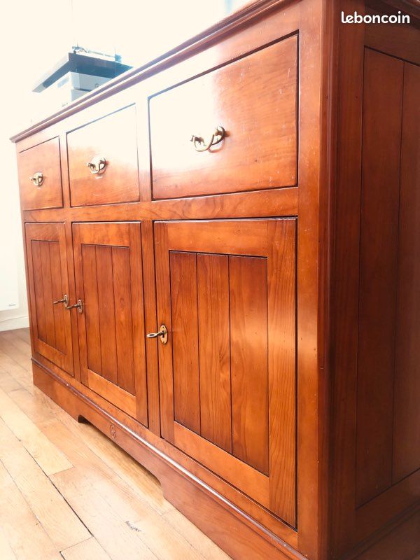 Beau meuble enfilade buffet bahut bas 3 portes L148 x l46 x H95 TBE bois massif le (image 3)