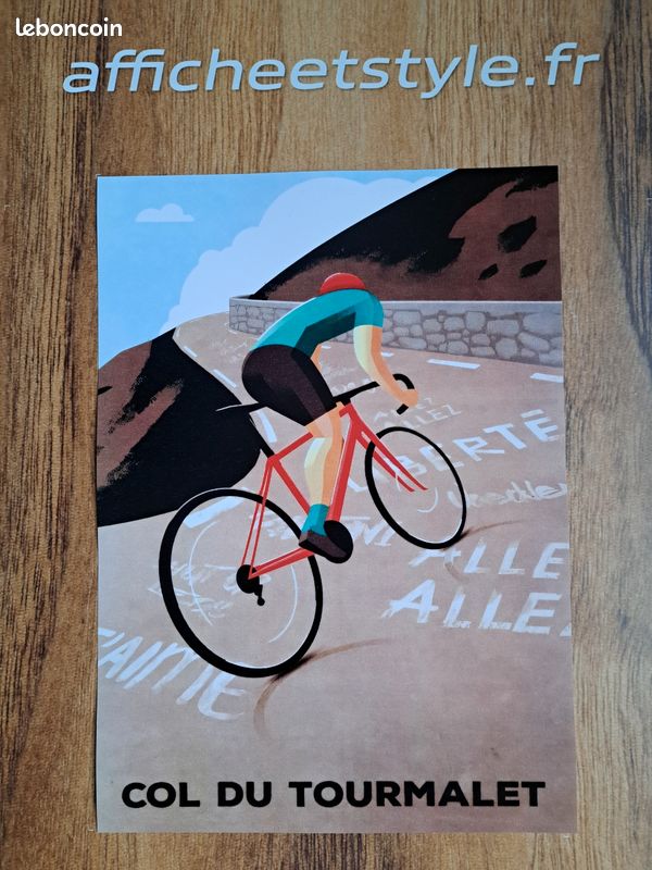 Col du Tourmalet Tour de France, Affiche A4, affiche vélo, cadeau pour