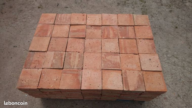 Lot De Tomettes En Terre Cuite - 15.5 X 15.5 Cm - Bon état - Rouge