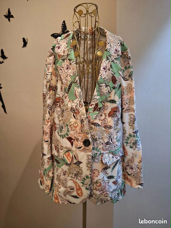 Veste blazer légère imprimée - Made in italy (image 1)