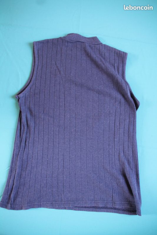 T-shirt col haut et sans manche bleu taille 38 (image 7)