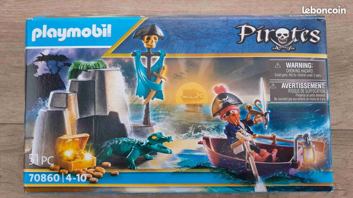 Playmobil Pirates - île, barque, trésor pirate, boite compléte - 7060 (image 1)