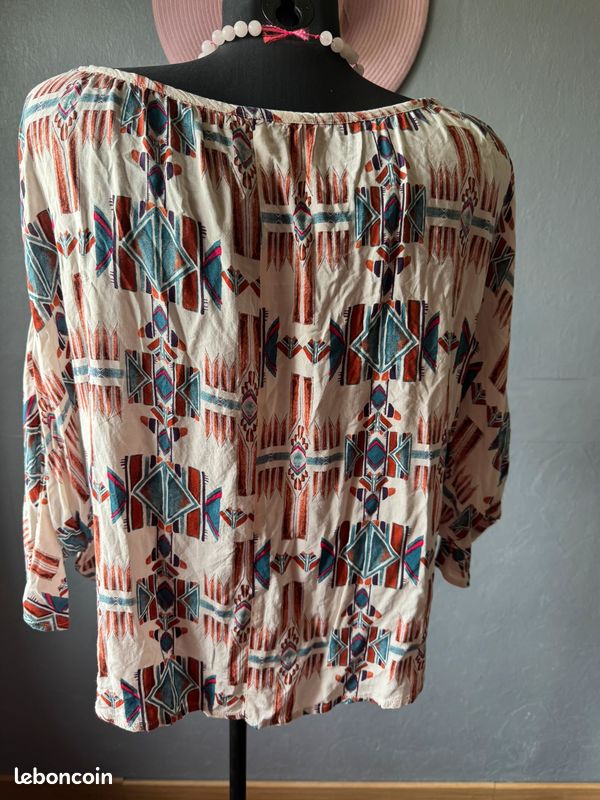 Haut ample bohème ethnique Stradivarius taille M (image 4)