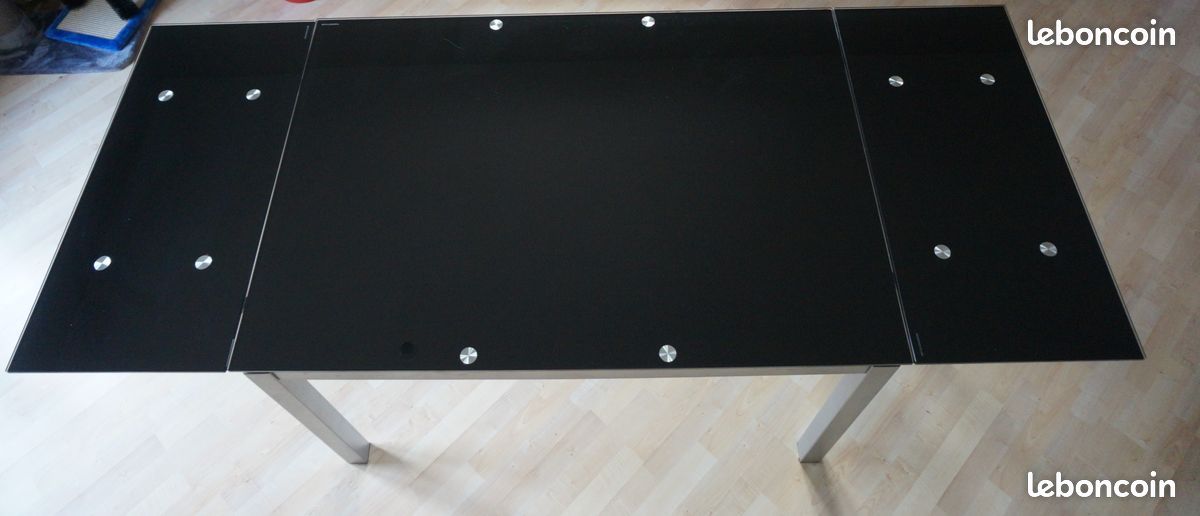 Table rectangulaire 110 cm CHARLEN coloris noir - Conforama