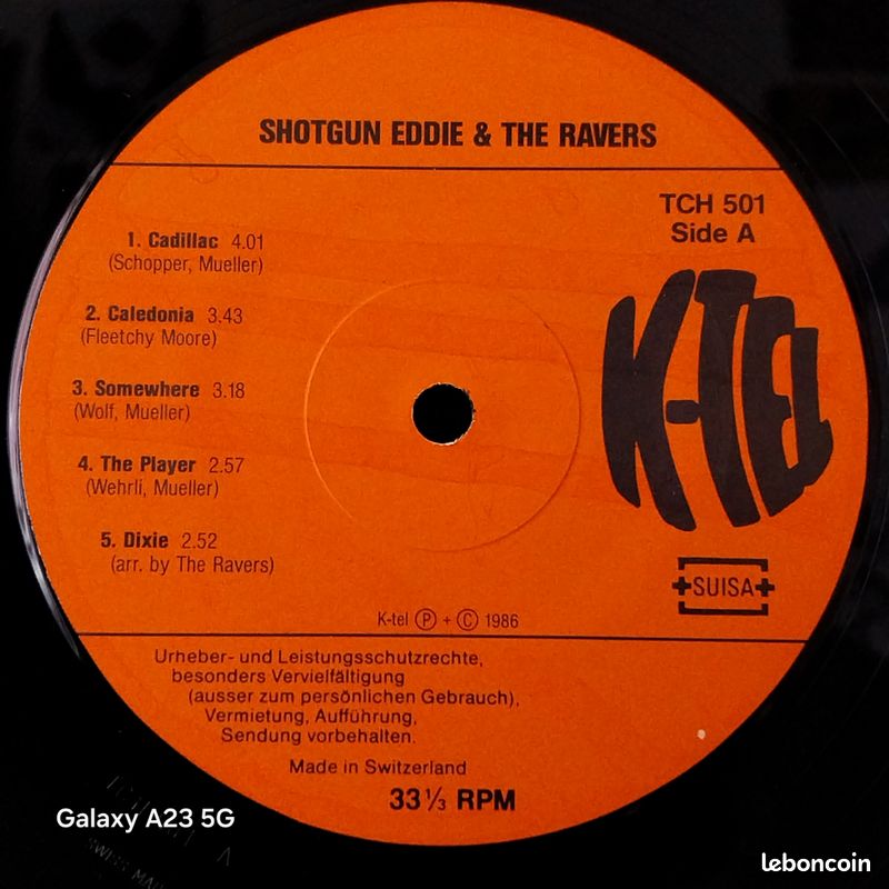 Vinyle 33t Rockabilly Shotgun Eddie &The Ravers The Straight Eight (Pressage Suisse 1986) (image 4)