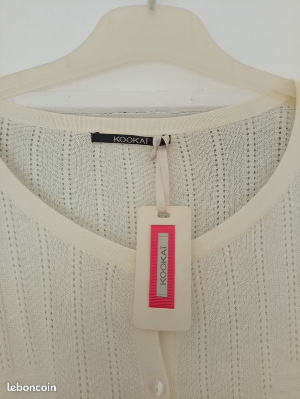 Gilet KOOKAI neuf blanc cassé (image 2)