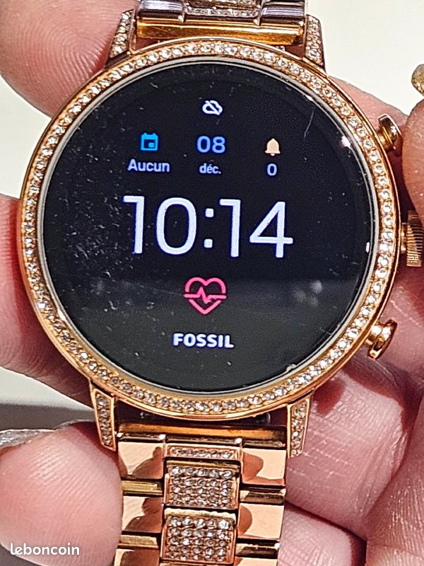 Montre Fossil Montre ConnectÃ©e Femme Rose Gold Fossil Riley