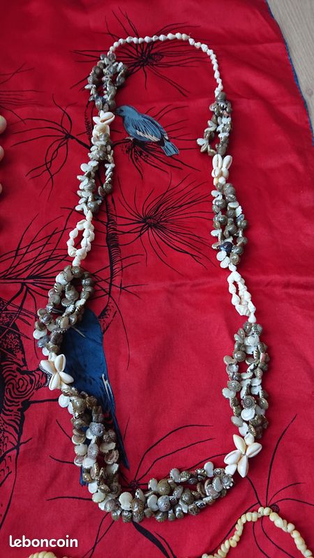 Lot de 4 colliers vintage en coquillages – Années 70/90 – Fait main (image 6)