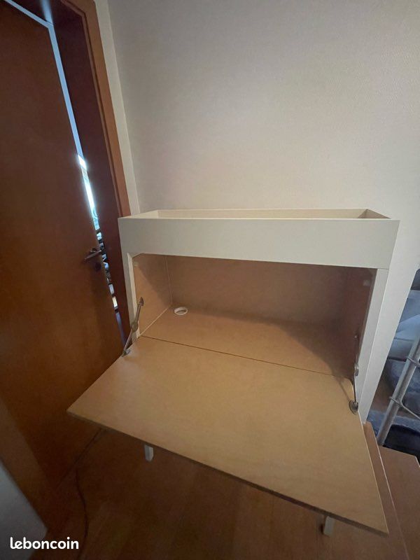 Petit bureau IKEA blanc & bois – Très bon état (image 7)