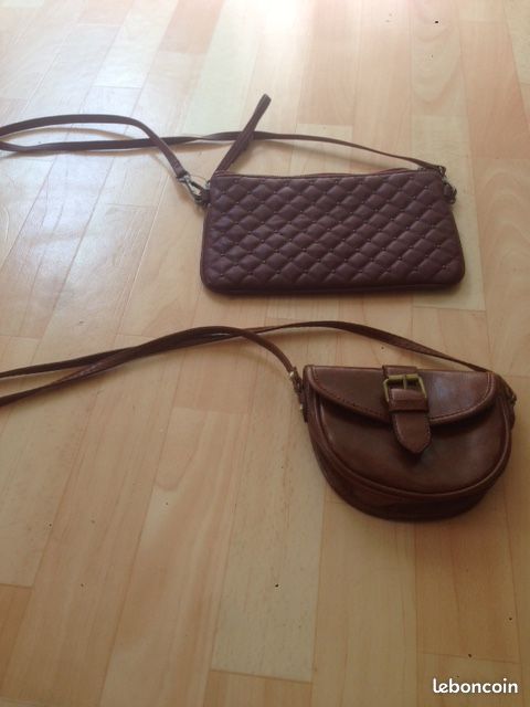 2 sacs simili cuir bordeaux et marron (image 1)