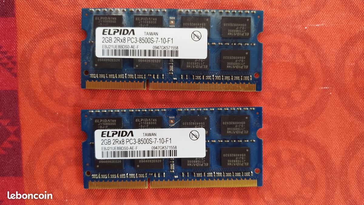 Sodimm ddr3 pc3-8500s 2gb/4gb elpida Accessoires informatique