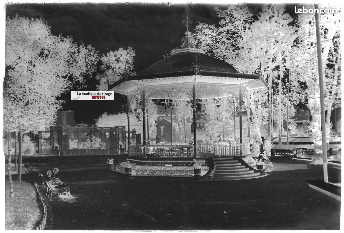 Oyonnax, Pièce d'Eau, Plaque verre photo, négatif noir