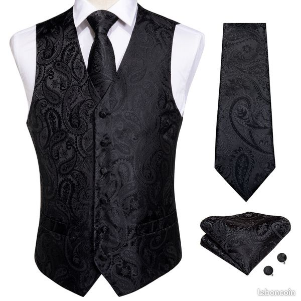 NEUF Petit gilet habillé + cravate + pochette Taille L (image 2)