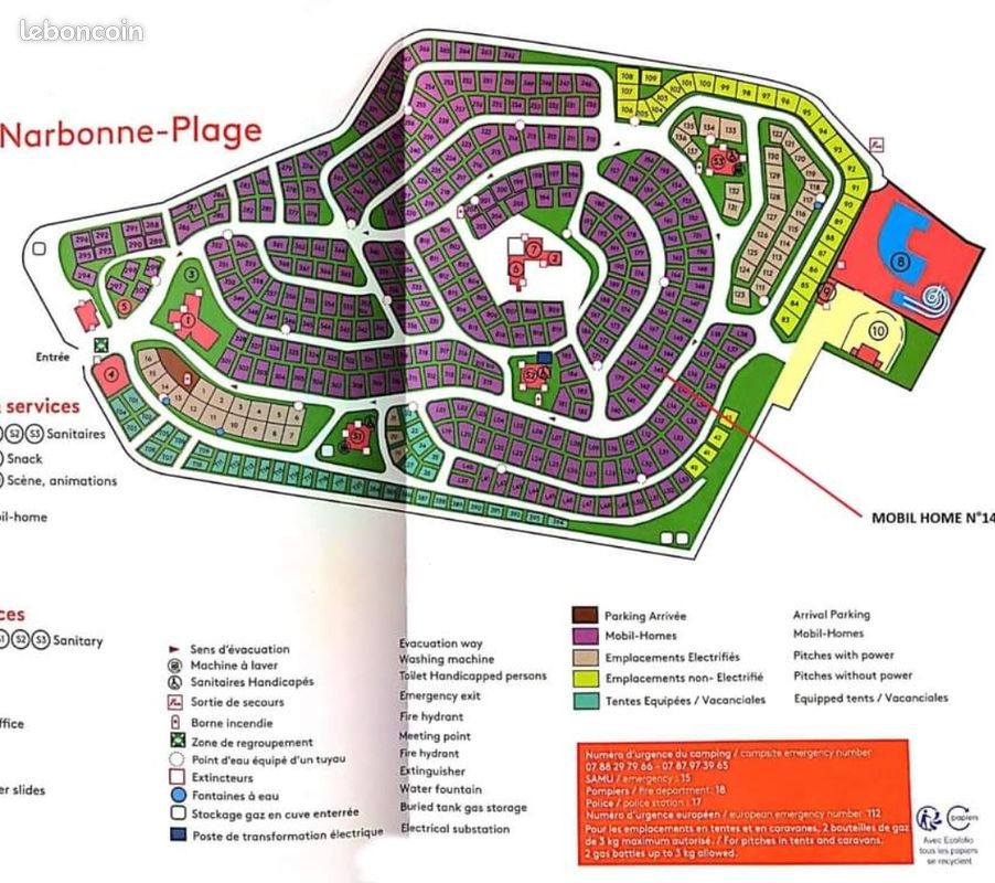 Mobil-home climatisé 6 pers. à 300m de la plage - Camping 4 étoiles La Falaise - Narbonne-Plage (image 11)