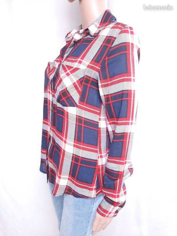 Chemisier Blanc Jennyfer Taille 42 - Coton Mixte Manches Courtes - Occasion Très Bon état