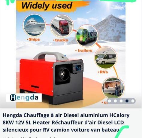Chauffage à air Diesel aluminium HCalory 8KW 12V 5L Heater