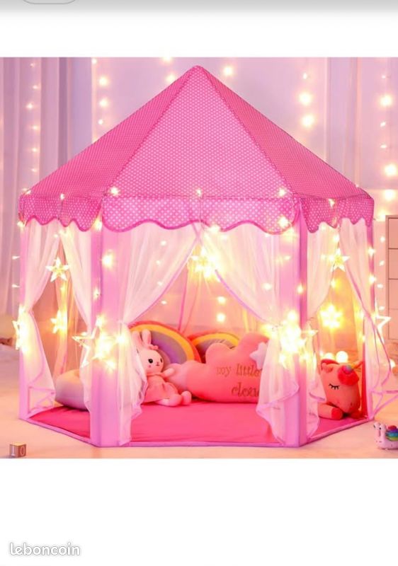 Tente de jeu princesse pour fille - Tente de jeu en tissu Oxford - Maison pour enfants- Avec