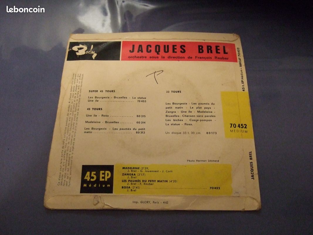 Vinyle 45T J BREL (image 2)