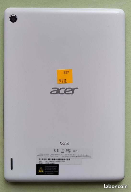 Tablette acer iconia blanche vitre à changer (image 1)