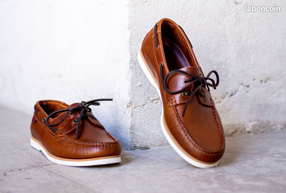 Chaussures bateau homme cuir cognac TRAWLER Bexley Chaussures