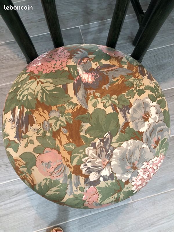 Table et chaises rotin vintage années 80 (image 10)