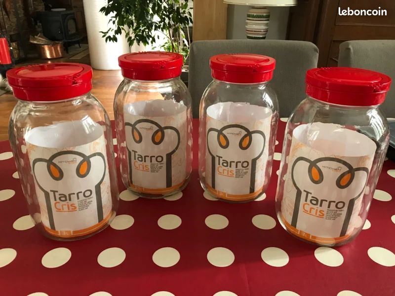 Lot de 4 bocaux de 3 litres Neufs Avec le couvercle rouge et deux poignées (image 3)