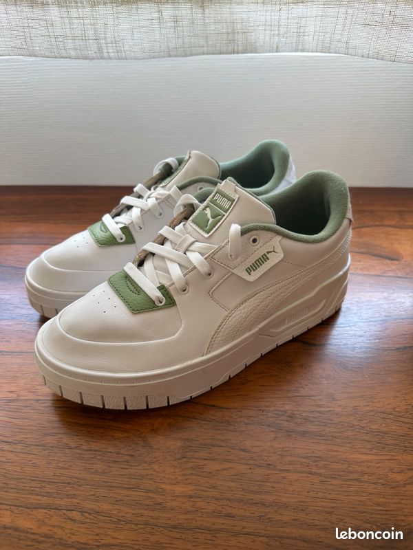 Baskets Puma mixte blanches & vertes (image 2)