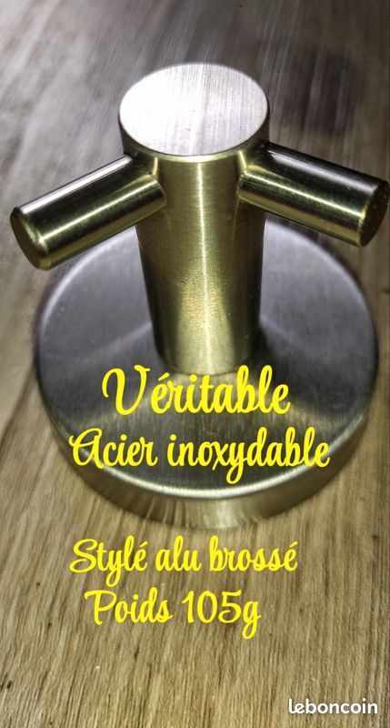 A SAISIR 9 PATÈRES PORTE MANTEAU OU SERVIETTES VÉRITABLE ACIER INOXYDABLE 8e/pièce (image 1)