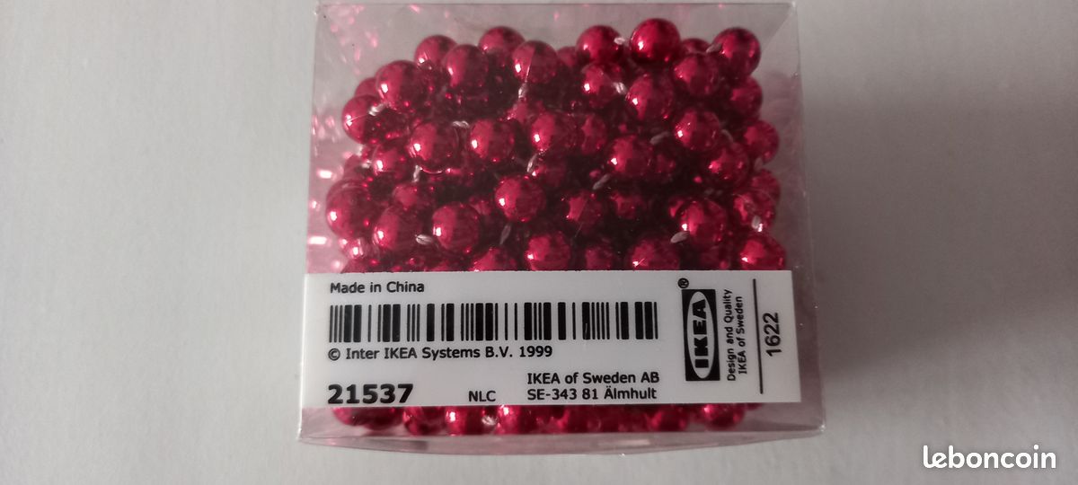 Guirlande perles rouge (image 2)