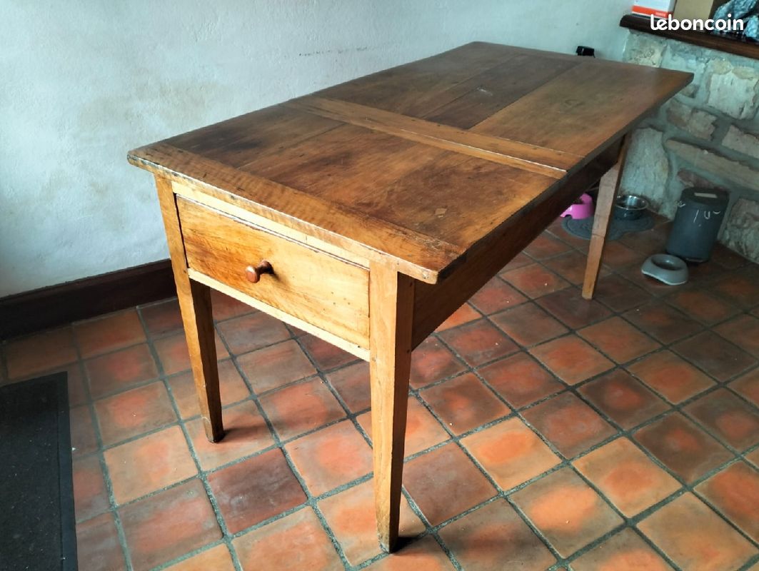 Table Pétrin avec tiroir en bois massif (image 2)