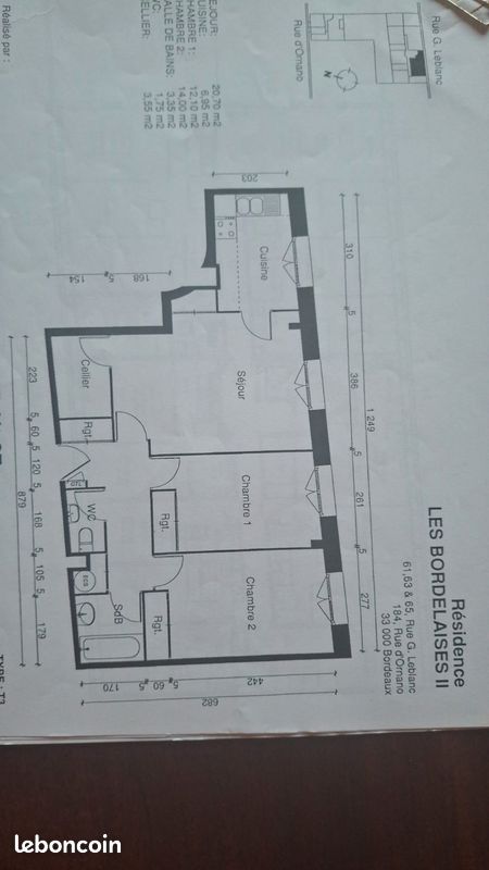 Appartement 3 pièces 62 m² · à Bordeaux · 62,4 m² · 840 €