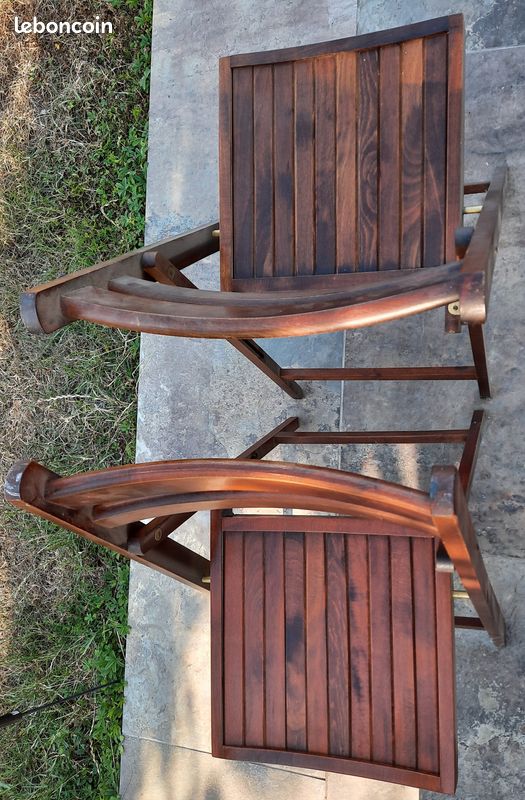 Duo de chaises pliantes en bois de hêtre (image 2)