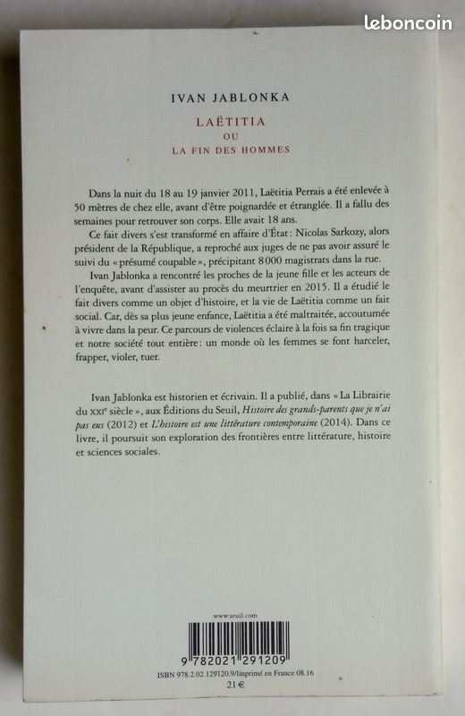 Laëtitia ou la fin des hommes par Ivan Jablonka (image 2)