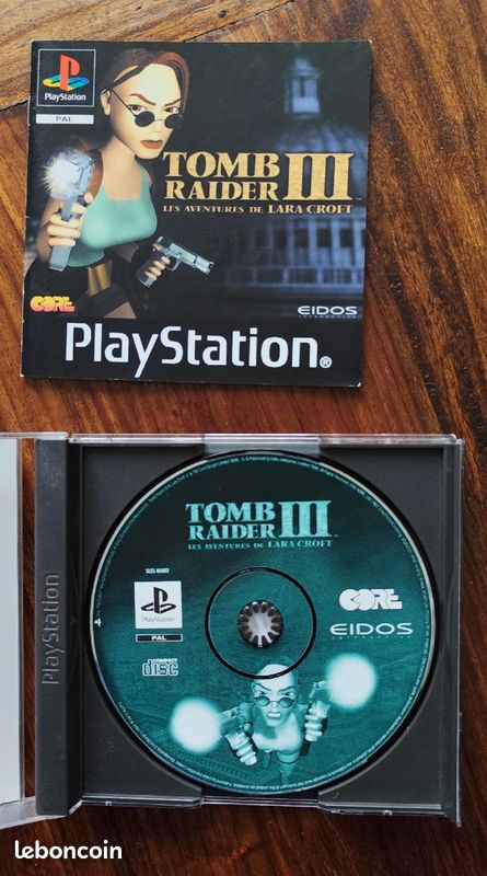 Disque Tomb Raider III Pour PlayStation PS1 – Aventure Lara Croft, Boîtier, Manuel, Bon état