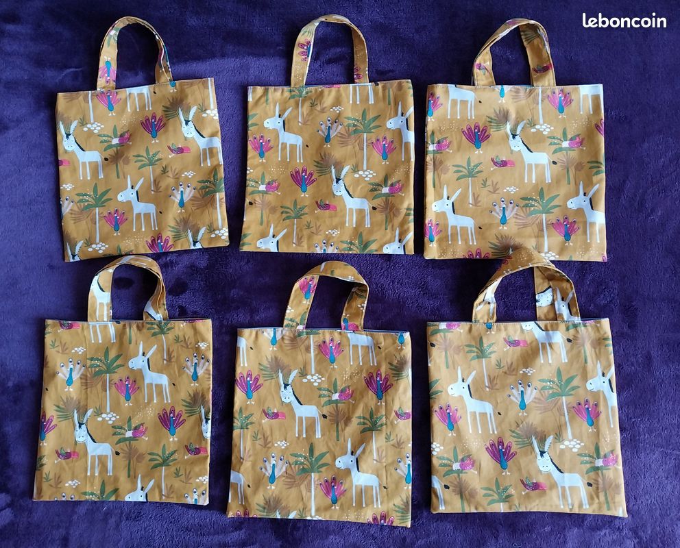 Sac marron imprimé petits ânes (image 1)