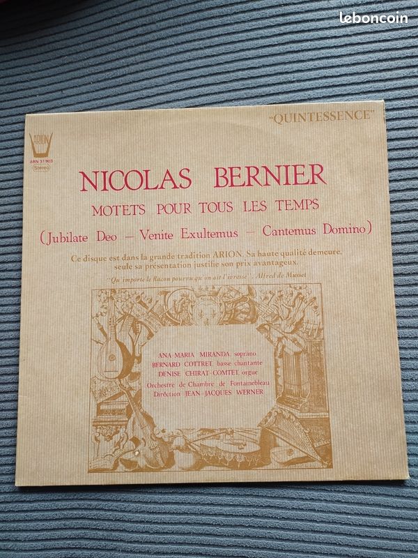 Vinyle LP 33 tours Nicolas Bernier, motets pour tous les temps - Jubilae Deo - Venite Exultemus - Cantemus Domino (image 1)