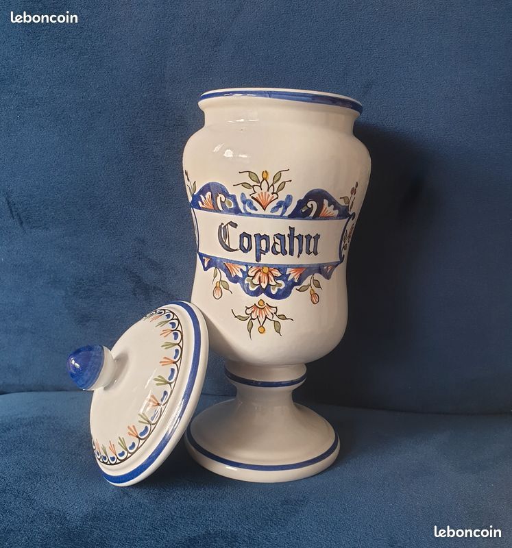 Ancien Pot à Pharmacie Apothicaire - Carton Bouilli Et Porcelaine - Fol. Betulae - État D'usage