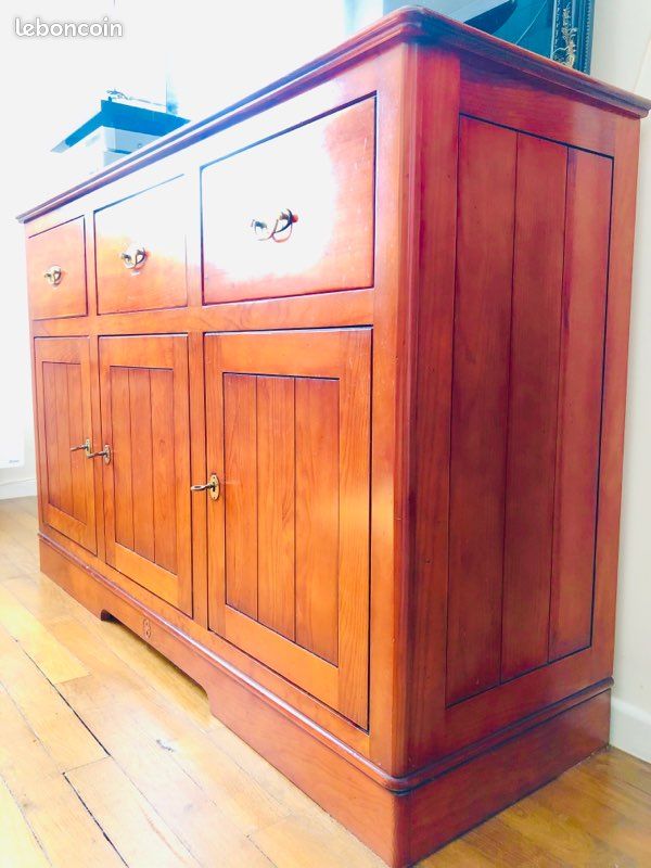 Beau meuble enfilade buffet bahut bas 3 portes L148 x l46 x H95 TBE bois massif le (image 1)