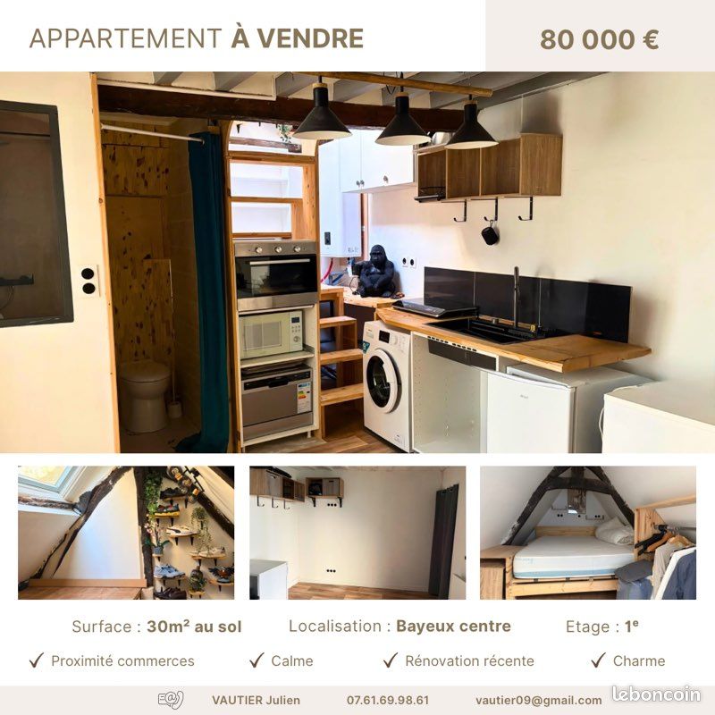 Appartement 1 pièce 17 m² · à Bayeux · 17 m² · 80 000 €