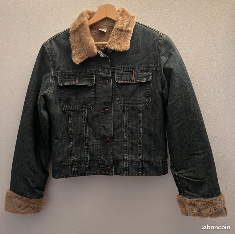Blouson Jean doublé - Femme – Marque : Camaïeu - Taille : 36- Vintage (image 1)