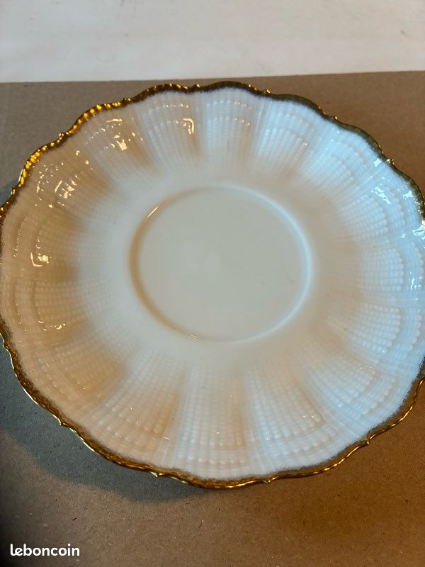 Soucoupes petites assiettes bord doré Giraud porcelaine de Limoges (image 3)