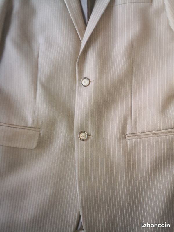 Costume homme veste & pantalon marron à fines rayures taille 36 Sergio Vitti La Halle (image 5)